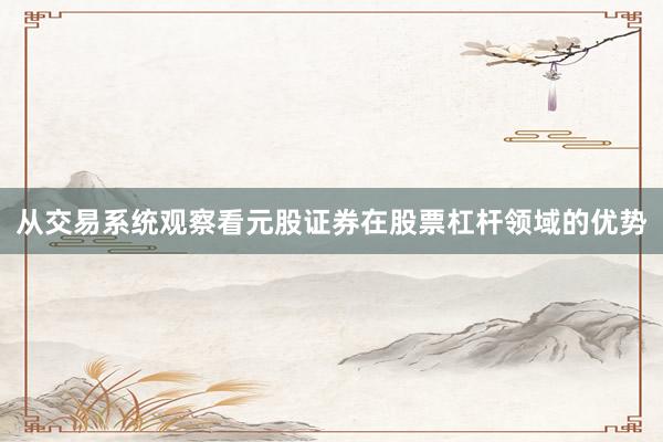 从交易系统观察看元股证券在股票杠杆领域的优势