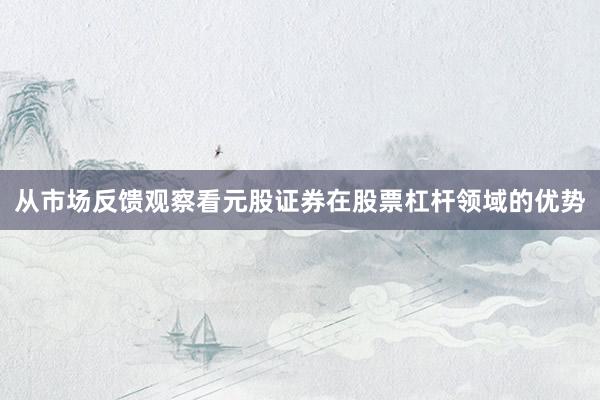 从市场反馈观察看元股证券在股票杠杆领域的优势