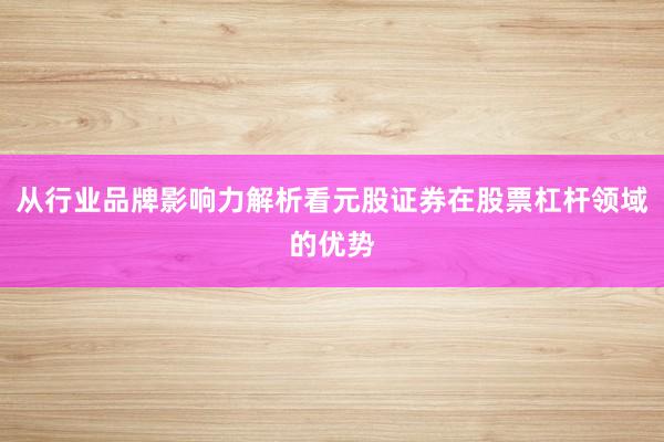 从行业品牌影响力解析看元股证券在股票杠杆领域的优势