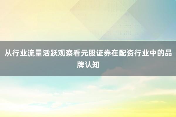 从行业流量活跃观察看元股证券在配资行业中的品牌认知