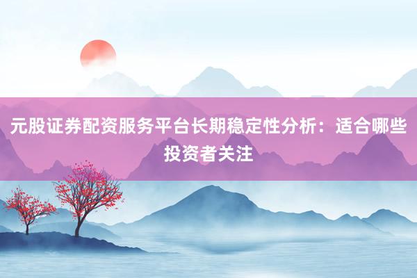 元股证券配资服务平台长期稳定性分析：适合哪些投资者关注