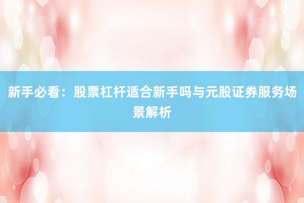 新手必看：股票杠杆适合新手吗与元股证券服务场景解析