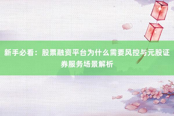 新手必看：股票融资平台为什么需要风控与元股证券服务场景解析
