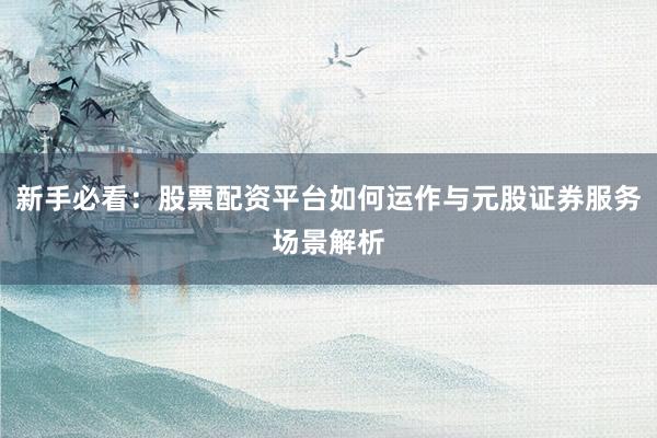 新手必看：股票配资平台如何运作与元股证券服务场景解析