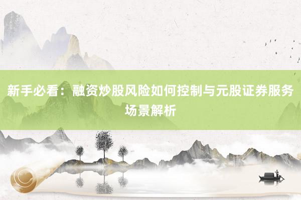 新手必看：融资炒股风险如何控制与元股证券服务场景解析