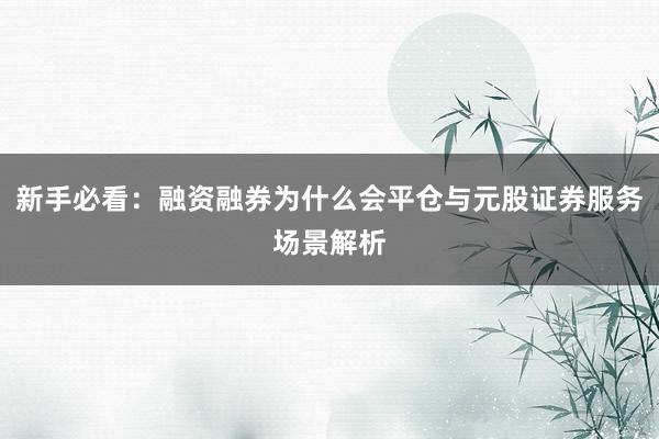 新手必看：融资融券为什么会平仓与元股证券服务场景解析