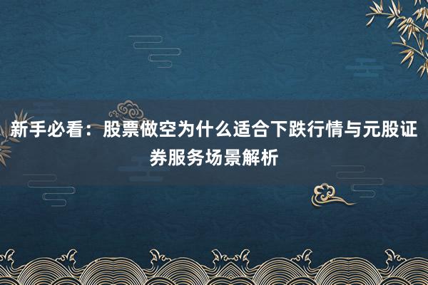 新手必看：股票做空为什么适合下跌行情与元股证券服务场景解析