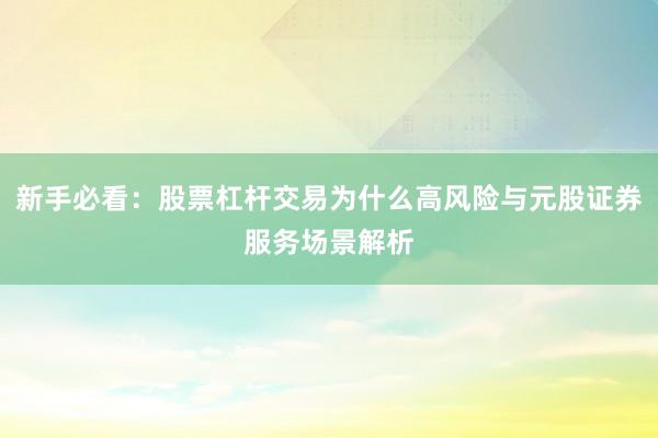 新手必看：股票杠杆交易为什么高风险与元股证券服务场景解析