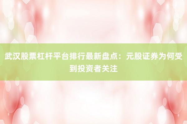 武汉股票杠杆平台排行最新盘点：元股证券为何受到投资者关注
