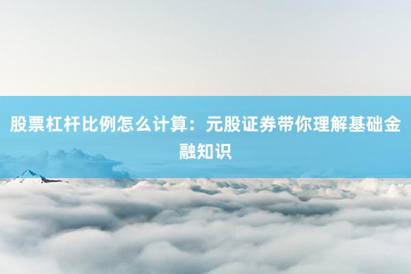 股票杠杆比例怎么计算：元股证券带你理解基础金融知识
