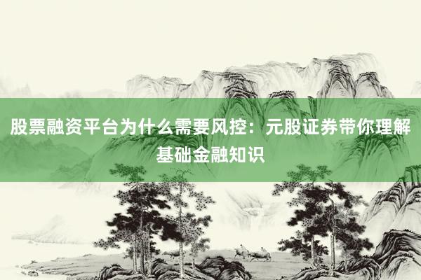 股票融资平台为什么需要风控：元股证券带你理解基础金融知识