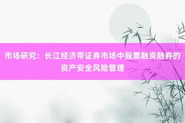 市场研究：长江经济带证券市场中股票融资融券的资产安全风险管理