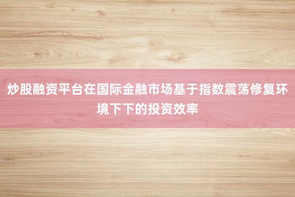 炒股融资平台在国际金融市场基于指数震荡修复环境下下的投资效率