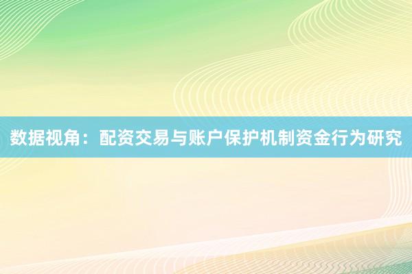 数据视角：配资交易与账户保护机制资金行为研究