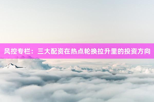 风控专栏：三大配资在热点轮换拉升里的投资方向