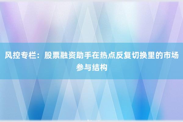 风控专栏：股票融资助手在热点反复切换里的市场参与结构