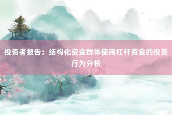投资者报告：结构化资金群体使用杠杆资金的投资行为分析