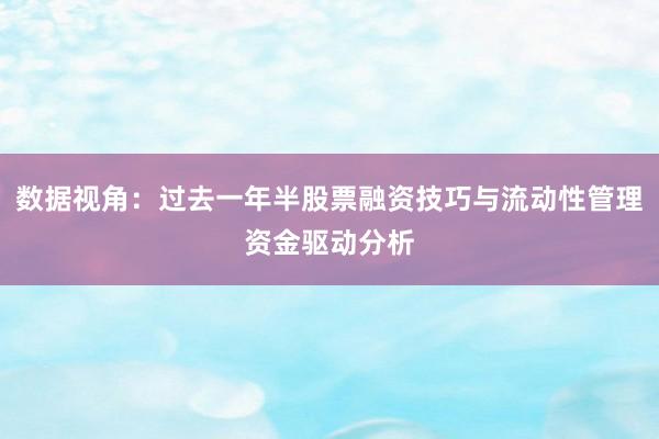 数据视角:过去一年半股票融资技巧与流动性管理资金驱动分析