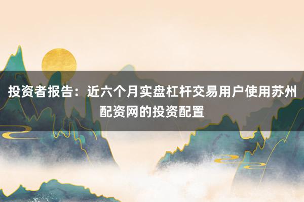 投资者报告：近六个月实盘杠杆交易用户使用苏州配资网的投资配置