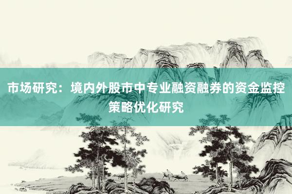 市场研究：境内外股市中专业融资融券的资金监控策略优化研究