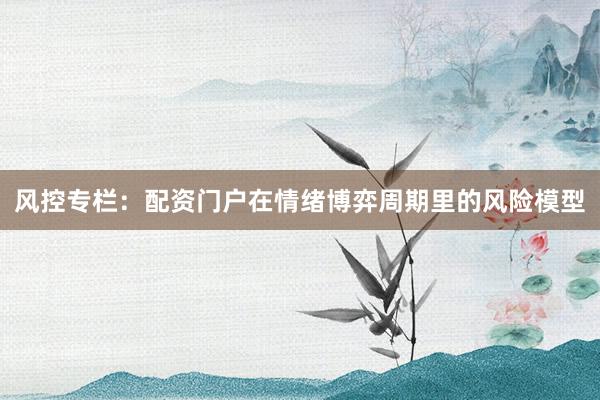 风控专栏：配资门户在情绪博弈周期里的风险模型