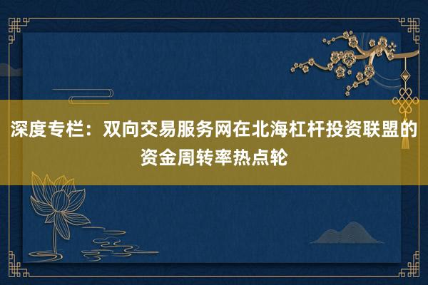 深度专栏：双向交易服务网在北海杠杆投资联盟的资金周转率热点轮