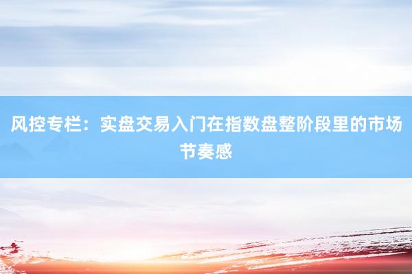 风控专栏：实盘交易入门在指数盘整阶段里的市场节奏感