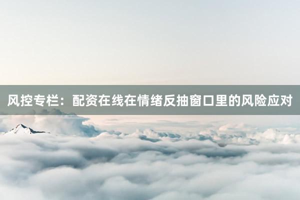 风控专栏：配资在线在情绪反抽窗口里的风险应对