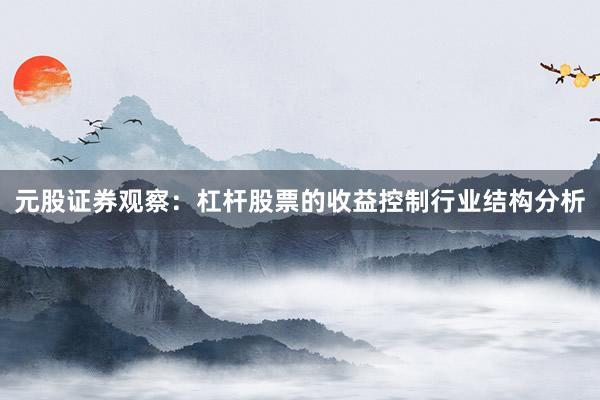 元股证券观察：杠杆股票的收益控制行业结构分析