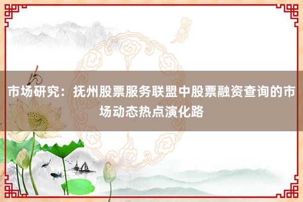 市场研究：抚州股票服务联盟中股票融资查询的市场动态热点演化路
