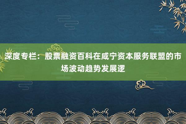 深度专栏：股票融资百科在咸宁资本服务联盟的市场波动趋势发展逻