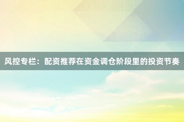 风控专栏：配资推荐在资金调仓阶段里的投资节奏