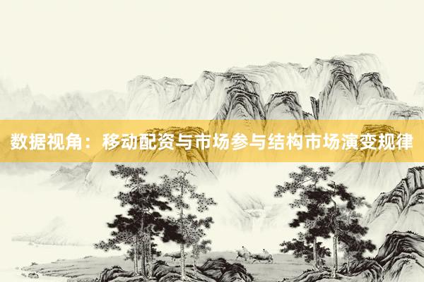 数据视角：移动配资与市场参与结构市场演变规律
