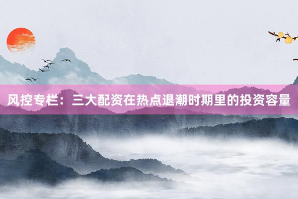 风控专栏:三大配资在热点退潮时期里的投资容量