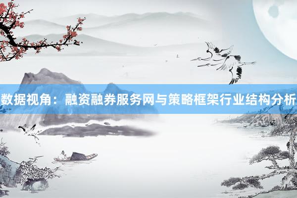 数据视角：融资融券服务网与策略框架行业结构分析