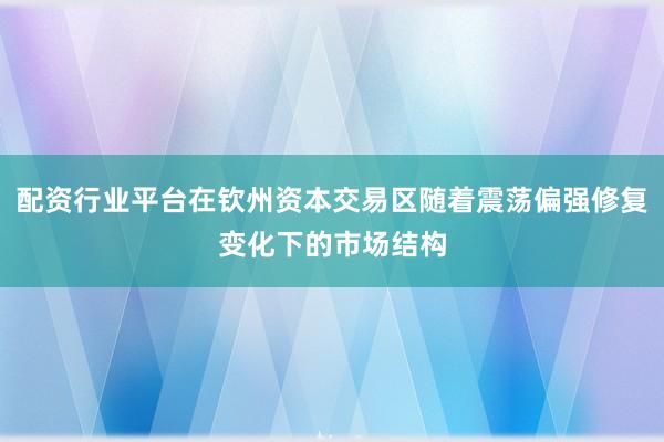 配资行业平台在钦州资本交易区随着震荡偏强修复变化下的市场结构