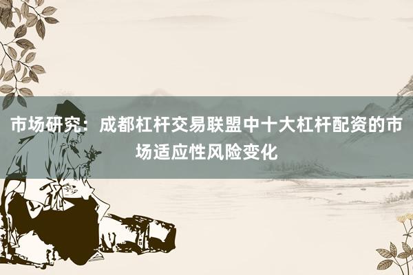市场研究：成都杠杆交易联盟中十大杠杆配资的市场适应性风险变化