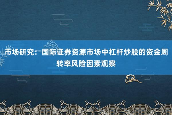 市场研究：国际证券资源市场中杠杆炒股的资金周转率风险因素观察