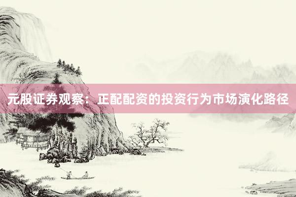 元股证券观察：正配配资的投资行为市场演化路径