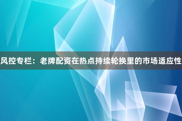 风控专栏:老牌配资在热点持续轮换里的市场适应性