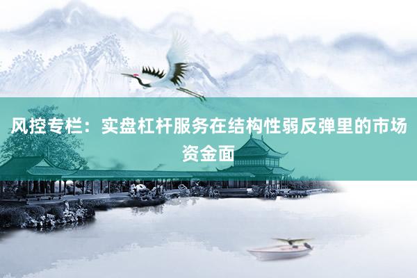 风控专栏：实盘杠杆服务在结构性弱反弹里的市场资金面