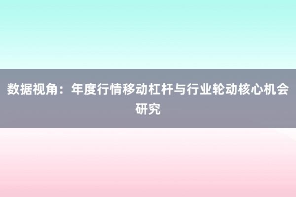 数据视角：年度行情移动杠杆与行业轮动核心机会研究