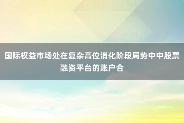 国际权益市场处在复杂高位消化阶段局势中中股票融资平台的账户合