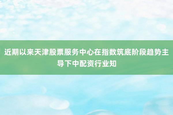 近期以来天津股票服务中心在指数筑底阶段趋势主导下中配资行业知