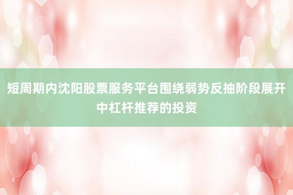 短周期内沈阳股票服务平台围绕弱势反抽阶段展开中杠杆推荐的投资