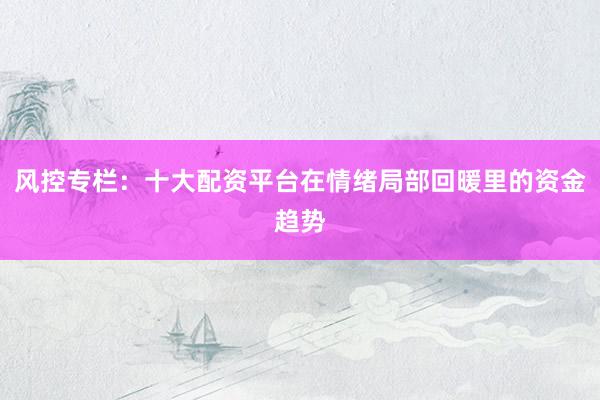 风控专栏：十大配资平台在情绪局部回暖里的资金趋势