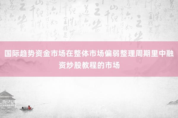 国际趋势资金市场在整体市场偏弱整理周期里中融资炒股教程的市场