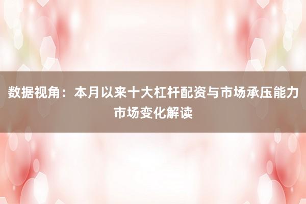 数据视角:本月以来十大杠杆配资与市场承压能力市场变化解读