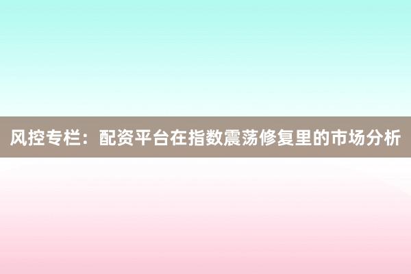 风控专栏：配资平台在指数震荡修复里的市场分析