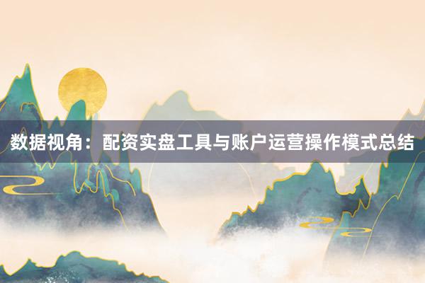 数据视角：配资实盘工具与账户运营操作模式总结